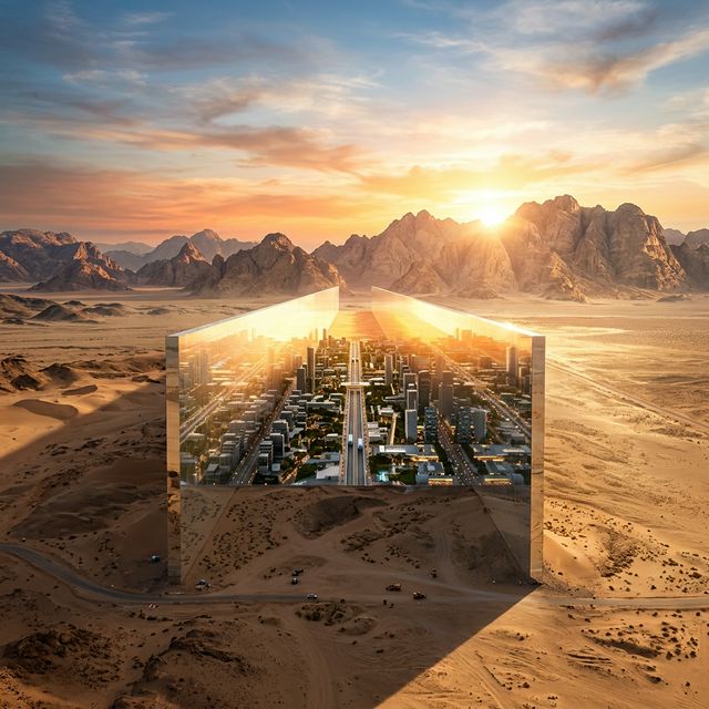 NEOM futuristic city development in Saudi Arabia